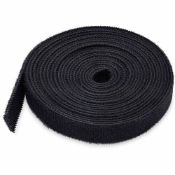 StarTech.com 75ft (22.8m) Hook And Loop Roll, 0.5in Wide, Black, Cut-to-Size Reusable Cable Ties, Fastener Tape, Adjustable Fabric Wraps - Organize The Cables In Your Server Rack Or Cabinet By Bundling Them Together Using This Cut-to-size Hook-and-loop T
