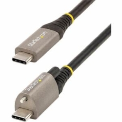 StarTech.com 20in 50cm Top Single Screw Locking USB C Cable 10Gbps, USB 3.1 Type-C Cable, 5A/100W Pd, DP Alt Mode, Usb-c To C Cord - 20"/50cm Usb-c To C Top Screw Locking Cable; USB 3.2 Gen 2/10Gbps; Up To 100W (5A) Pd 3.0; DP 1.4 Alt Mode; 8K 30Hz - Dur