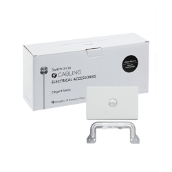 4C | Elegant Wall Switch 1 Gang 250V 16A - Horizontal - 10 Pack With 10 Free C-Clips 040.0.0082.10PACK