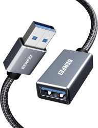 Benfei 393Gy-2M USB3.0 Male To Female Extension Cable Nylon Braided 2M ELEBEN393GY2M