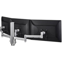 Awms-3-13714 Triple Monitors On Single Row - 3 X Landscape To 27" - Large Monitor With Portrait Sides - F-clamp Desk Fixing - Silver AWMS-3-13714-F-S