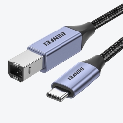 Benfei 405Gy-1.5M USB B To USB C Printer Cable, Nylon Braided, Premium Aluminium Alloy Case 1.5M ELEBEN405GY1.5M