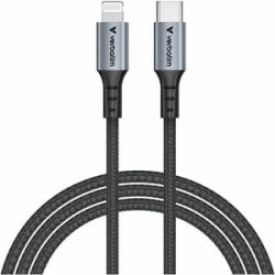 Verbatim 1.22 M Lightning/USB-C Data Transfer Cable - Cable For IPhone - First End: 1 X USB Type C - Male - Second End: 1 X Lightning - Male - 40 Gbit/s - Mfi - Black 31844