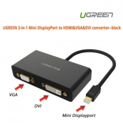 Ugreen 3-in-1 Mini Displayport To Hdmi&vga&dvi Converter--black Acbugn10440