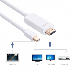 Ugreen Mini Dp Male To Hdmi Cable 1.5m White Support 4k 20849 Acbugn20849