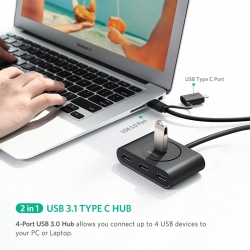 Ugreen Usb 3.0 Hub With Type C Port Black 1m 40850 Acbugn40850