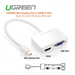 Ugreen Mini Display Port To Hdmi & Vga Dual Converter Premium Abs Case (10427 ) Acbugnminidphdmia