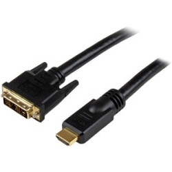 StarTech.com 10m High Speed Hdmi® Cable To Dvi Digital Video Monitor - M/M - Cable For Monitor, Tv, Projector - First End: 1 X 19-pin Hdmi Digital Audio/Video - Male - Second End: 1 X 19-pin Dvi-D Digital Video - Male - Shielding - Gold Plated Connector