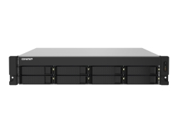 Qnap 8-Bay Nas 3.5"(0/8), Arm QC-1.7GHz, 4GB, 2.5GbE(2), SFP+(2), 2U Rack, 3YR Wty TS-832PXU-4G