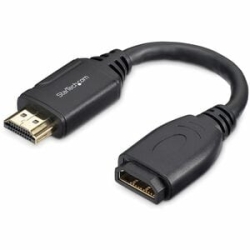 StarTech.com 6"/15cm Hdmi Port Saver Cable, 4K 60Hz High Speed Hdmi 2.0 Extension Cable With Ethernet, Hdmi Male To Female Extension Cord - Cable For Monitor, Audio/Video Device, Computer, Notebook, Workstation, Apple Tv - First End: 1 X 19-pin Hdmi 2.0