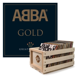 Crosley Record Storage Crate & Abba Gold - Double Vinyl Album Bundle UM-5351106-B