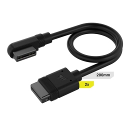 Corsairi Cue Link Cable, 2x 200mm With Straight/Slim 90° Connectors, Black(LS) CL-9011123-WW