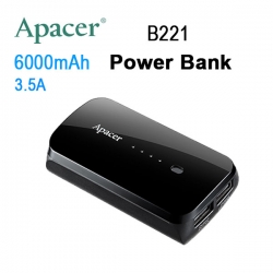 Apacer Mobile Power Bank B221 6000mah Black Rp Apacer B221b-1