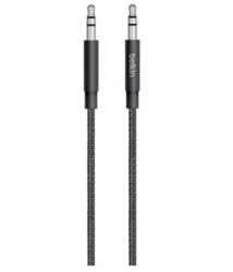 Belkin Mixitup Metallic Aux Cable, 1.2m, Black, 2yr Wty Av10164bt04-blk