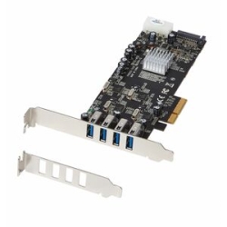 StarTech.com USB Adapter - PCI Express X4 - Plug-in Card - Add Four USB 3.0 Ports With Four Independent Channels, Lp/Sata Power, And Charging Support To Your Pc Through A PCI Express Slot - 4 Port PCIe SuperSpeed USB 3.0 Card W/ 4 Dedicated 5Gbps Channel