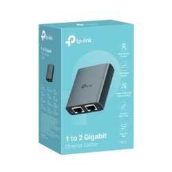 TP-Link EH210 1 To 2 Gigabit Ethernet Splitter, 1Gbps , 3 × RJ45 1Gbps Ports, 1 × USB-C Power Supply Port, Aluminum Alloy Case EH210
