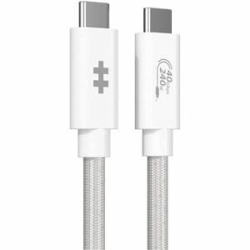 Hyper HyperDrive HD6500WHGL 1.20 M USB4 Data Transfer Cable - Cable For Audio/Video Device, USB Device, MacBook, MacBook Pro, IPhone - First End: 1 X USB4 Type C - Male - Second End: 1 X USB4 Type C - Male - 40 Gbit/s - Supports Up To7680 X 4320 - White