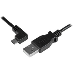 StarTech.com 1m 3 Ft Left Angle Micro-USB Charge-and-Sync Cable M/M - USB 2.0 A To Micro-USB - 30/24 Awg - Cable For Cellular Phone, Tablet, Pc, Charger, Wall Charger - First End: 1 X 5-pin Micro USB 2.0 Type B - Male - Second End: 1 X 4-pin USB 2.0 Type