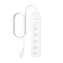 Belkin SurgePlus 4-Outlet Surge Protector With Dual USB-C Port(30W) -White(SRB005AU2M),Heavy Duty 2M Power Cord,525 Joules,$40000 CEW,2 Years Warranty SRB005AU2M
