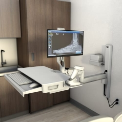 Keyboard & Monitor Mount Combo System With Worksurface (White) 45-619-251