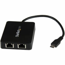 Dual USB-C To Gbe Adapter W/ USB Port US1GC301AU2R