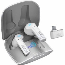 Rog Cetra True Wireless Speednova White Bluetooth 2.4 GHz Wireless Gaming Headphones Rog SpeedNova 24-bit 96 KHz Audio Dirac Opteo Bone-Conduction Ai Microphones Adaptive Anc 46-hour Battery Life ROG Cetra True Wireless Speednova White
