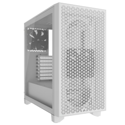 Corsair 3000D Airflow Mid-Tower Pc Case - White, Tempered Glass, Atx, 360mm Gpu, 170mm Cpu, 360mm Radiator, 7 Slots, USB 3.2, Dust Filtered, 2yr Wty CC-9011252-WW