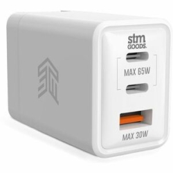 65W Gan Universal Travel Power Adapter With Adapters For Uk, Eu And Au (2 X USB-C / 1 X USB-A) - White STM-931-408Z-01