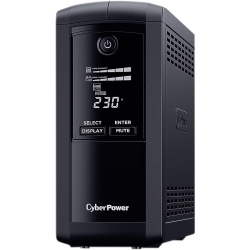 CyberPower Systems Value Pro-(VP1000ELCD)- 1000 / 550W Line Interactive UPS - 1* 12V/9Ah - 2 Yrs Adv. Replacement Wty Incl. Internal Batteries VP1000ELCD