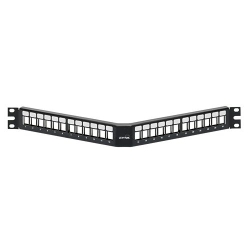 Leviton - Angled Patch Panel Quickport 24 Port 1U LE-49256-H24