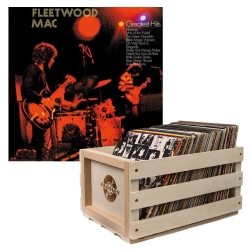Crosley Record Storage Crate Fleetwood Mac Greatest Hits Vinyl Album Bundle SM-MOVLP103-B