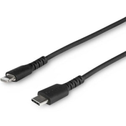 StarTech.com 3 Foot/1m Durable Black Usb-c To Lightning Cable, Rugged Heavy Duty Charging/Sync Cable For Apple IPhone/iPad MFi Certified - Cable For IPad, IPhone, IPad Air, IPad Mini - First End: 1 X 24-pin USB 2.0 Type C - Male - Second End: 1 X 8-pin L