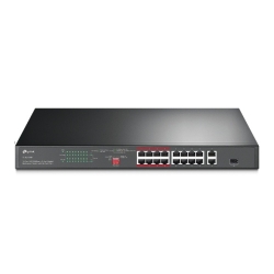 Tp-Link 18-Port Unmanaged Gigabit Rackmount Switch, POE+(16), SFP(2),250W, Metal Case, 5YR TL-SG1218MP