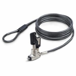 StarTech.com Slim Lock Noble Wedge® Slot Compatible, 6.6ft (2m) Keyed Locking Cable, Desk Anti-Theft Security For Laptop/Notebook Computer - Slim Laptop Lock Compatible W/Noble Wedge® Security Slot; 6.6ft (2m) Steel Cable - Keyed Laptop Lock - Design W