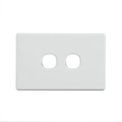 4C | Elegant 2 Gang Rigid And Cover Plate- White 040.0.0114