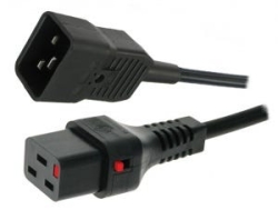 1m Lockable Iec C19 - C20 Cable: Black 011.180.2110