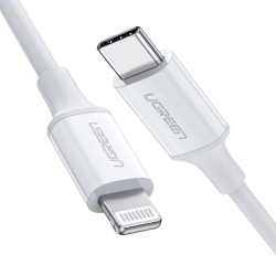 Ugreen TypeC To Lightning M/M Cable Rubber Shell 1m White 10493 ACBUGN10493