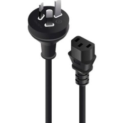 Alogic 2M Aus 3 Pin Wall To Iec C13 - Male To Female MF-3PC13-02RBLK