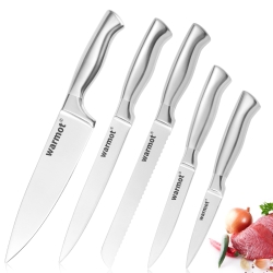 Warmot 5-Piece Ultra Sharp High Carbon Stainless Steel Chefs Kitchen Knife Set With Gift Box (750C) ELEWMT750C