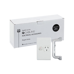 4C | Elegant Single Power Point 250V 10A | Vertical | 10 Pack With 10 Free C-Clips 040.0.0095.10PACK