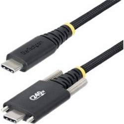 StarTech.com 6.6ft (2m) USB-C Charging Cable, Side Screw Locking, 240W (5A) Pd Epr, Silicone Jacket W/Braid, Rugged USB 2.0 Cord, USB-If - Side Screw Locking USB C Cable Supports Up To 240W Power Delivery Epr; Ideal For Chargers And Hubs W/side Locking U