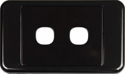 4cabling 2 Way Australian Style Wall Plate Black 05dwp02bk