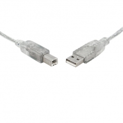 8Ware Usb 2.0 Cable 3M A To B Transparent Metal Sheath Ul Approved Uc-2003Ab