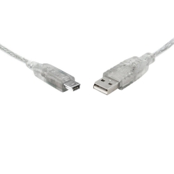 8Ware Usb 2.0 Cable 3M A To B 5-Pin Mini Transparent Metal Sheath Ul Approved Uc-2003Abn