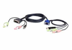 Aten 1.8M Usb Vga To Dvi-A Kvm Cable With Audio 2L-7Dx2U