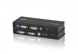Aten Dvi Dual View Kvm Extender With Audio Rs232 Edid Mode Support Sun/ Mac Kb/ Ms Support Ce604-At-U