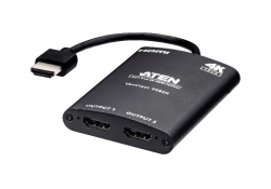 Aten 2 Port True 4K Compact Splitter Usb Powered Auto-Downscaling Feature Supports Up To 4096 X 2160 / 3840 X 2160 @ 60Hz (4:4:4) Hdcp 2.2 Complia Vs82H-At