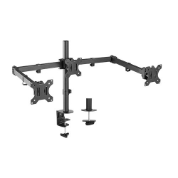Brateck Triple Screens Economical Double Joint Articulating Steel Monitor Arms Extended Arms & Free Rotated Double Joint For 13"-27" Up To 7Kg. Ldt12-C034N