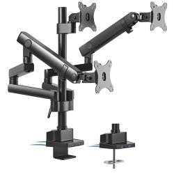 Brateck Triple Monitor Aluminum Slim Pole Held Mechanical Spring Monitor Arm Ldt20-C036Up