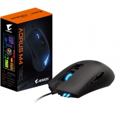 Gigabyte Aorus M4 Optical Gaming Mouse Usb Wired 6400 Dpi 1000Hz 98G 3D Scroll 50 Million Click Matte Black Rgb Fusion2.0 On-The-Fly Dpi Adjustment Gm-Aorus M4